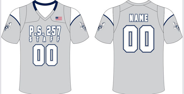Picture of P.S. 257 STAFF  CUSTOM SUBLIMATED  FOOTBALL JERSEY