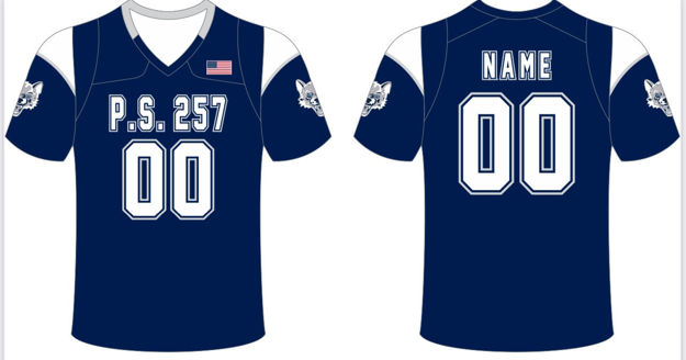 Picture of P.S. 257 STUDENT / PARENT  CUSTOM SUBLIMATED  FOOTBALL JERSEY